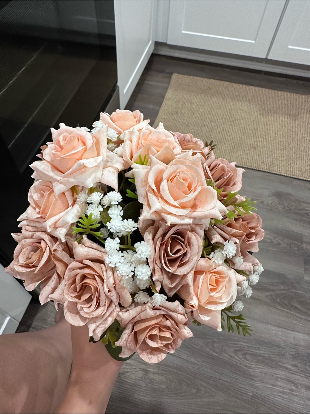 Peach Blossom Artificial Rose Bouquet by